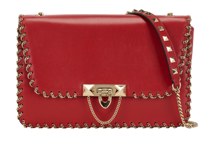 Small Demilune Shoulder Bag, &pound;375, Handbags, Red, Leather, Front view